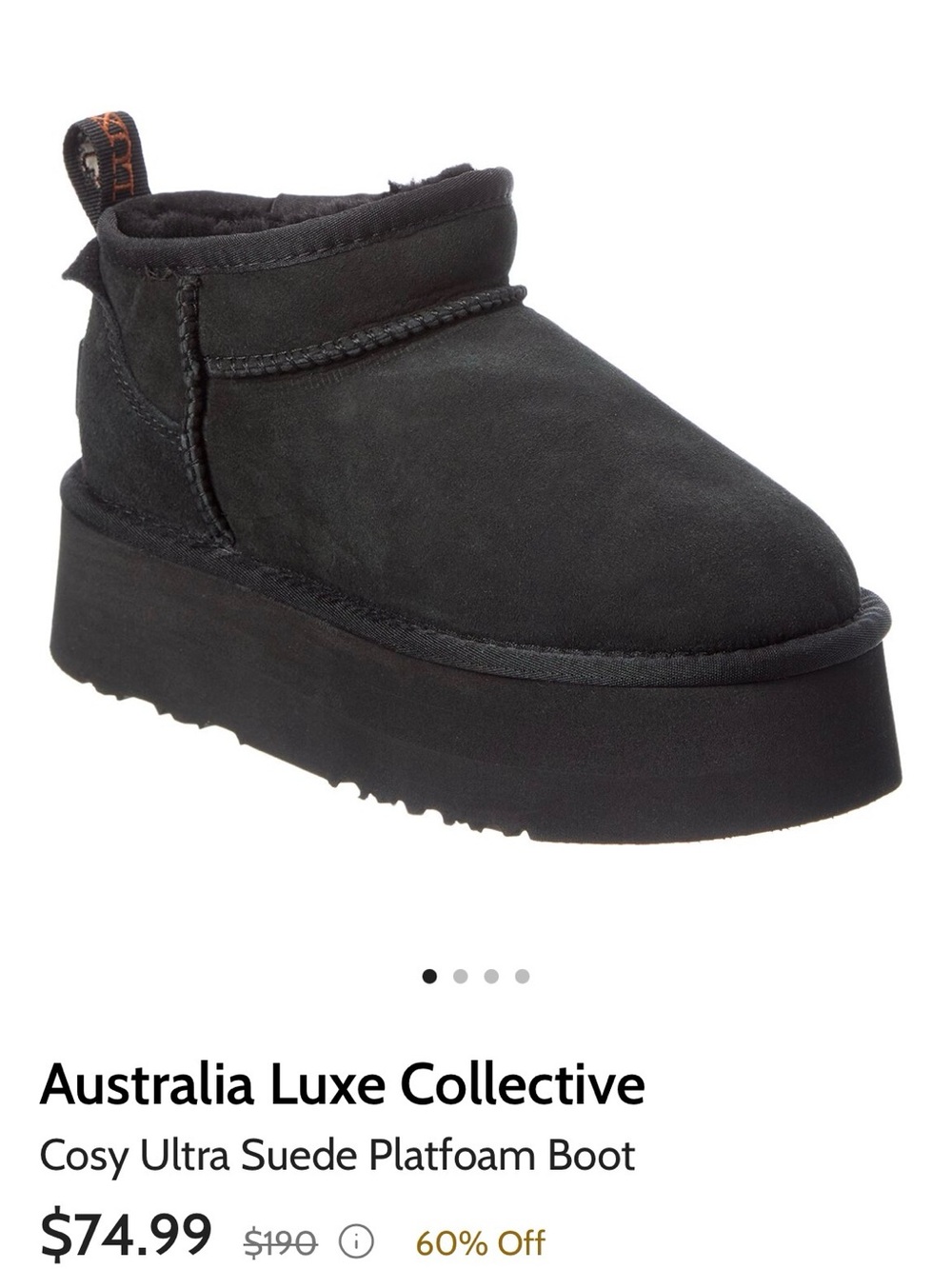 Australia Luxe Collective Black Suede Platform Boot